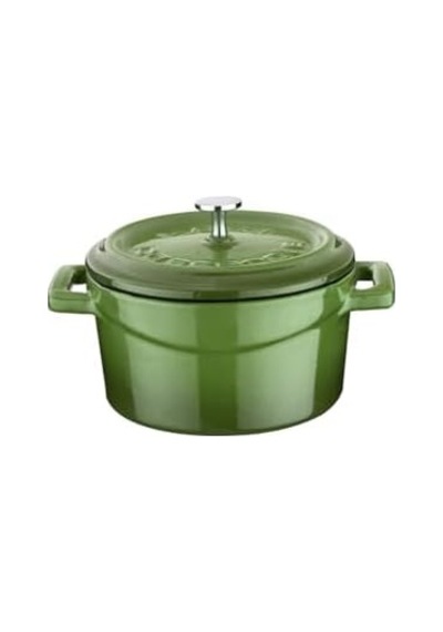 Metal Döküm Mini Tencere, 10 Cm, 0.35 L Hacim, Yeşil 12v