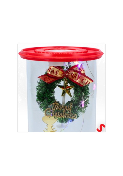 Yılbaşı Led Işıklı Ağaç Ve Geyikli Cam Fanus, 13cm X 8,5cm