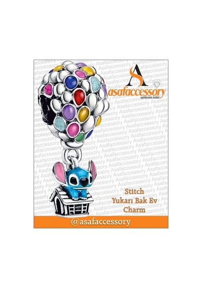 Stitch Yukarı Bak Ev Charm Asafaccessory Gümüş