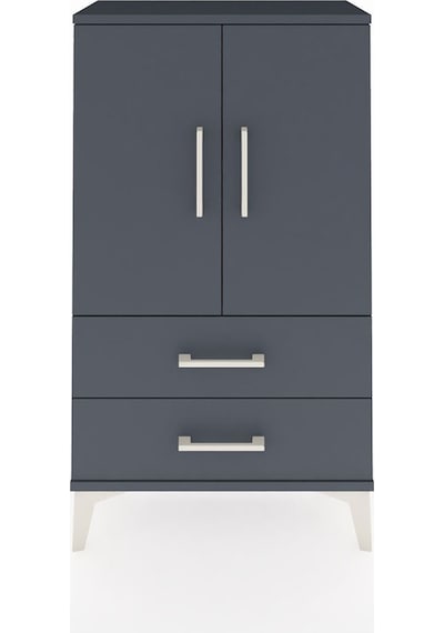 Arges Komodin 2 Raflı 2 Çekmeceli 2 Kapaklı 60x30x106 Antrasit-antrasit Antrasit