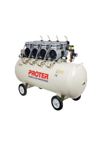 Proter 200 Lt Sessiz Yağsız 4 Kafa Trifaze Hava Kompresörü