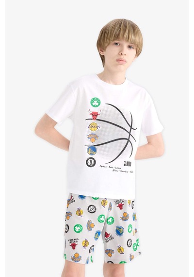 DeFacto Erkek Çocuk NBA Current Teams Pijama Takımı Kısa Kollu Üst Şort E2700A825SMWT34