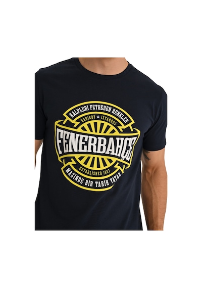 Fenerium Fenerbahçe Lisanslı Erkek Tribün Kalpleri Fetheden Renk Erkek T-shirt Uv Kutu Lacivert