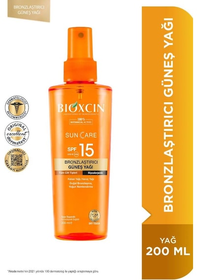 Bioxcin Sun Care SPF 15 Bronzlaştırıcı Güneş Yağı 200 ML