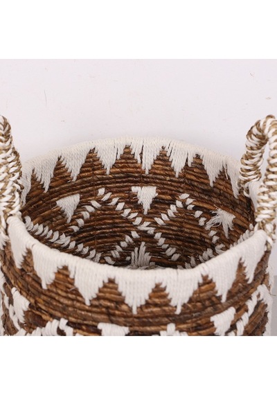 Bodrum 31x28x38 Cm. Doğal Abaka El Yapımı Sepet M Bej