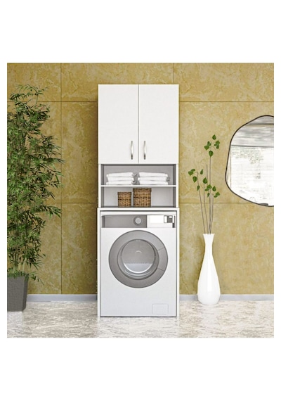 Papatya Çamaşır Makinesi Dolabı, Banyo Dolabı, 4 Raflı, Kapaklı, Papatya Çamaşır Makinesi Dolabı, Banyo Dolabı, 4 Raflı, Kapaklı,