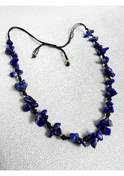 Sertifikalı Lapis Lazuli Doğal Taş Tasarım Kolye Çok REnkli