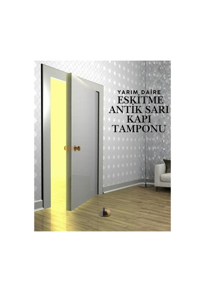 5 Adet Eskitme Antik Sarı Yarım Daire Yapışkanlı Kapı Tamponu Kapı Stoperi Metal Kapı Stopu Durduruc