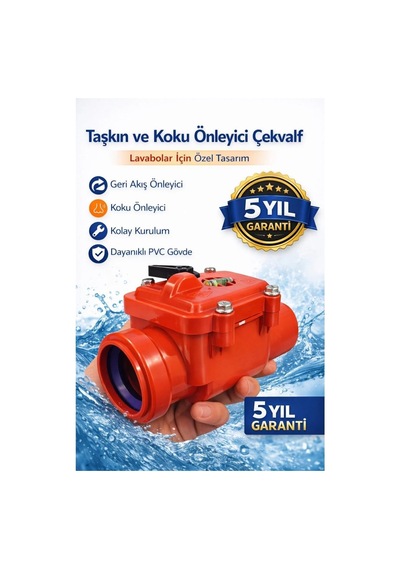 Tr Ø50 Mm Pvc Pis Su Çekvalfi, Lavabo Gideri İçin Koku Ve Taşkın Önleyici, Geri Akış Önleyici, Kilitleme Mandal Genel
