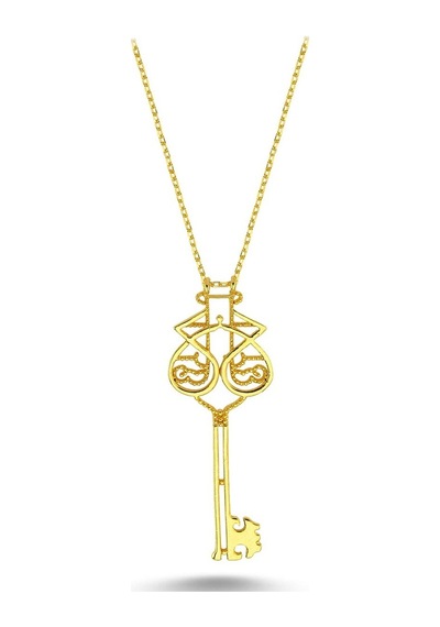 Taşlı Küçük Anahtar Kolye (498176463)