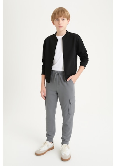 Ahengim Erkek Çocuk Basic Kargo Cepli Jogger Paça Okul Eşofman Altı Ak2322-1 Gri
