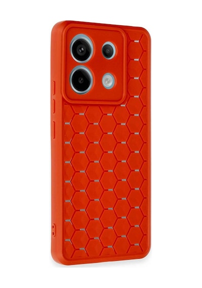 Xiaomi Redmi Note 13 Pro 5g Uyumlu Kılıf Petek Silikon Kapak - Kırmızı
