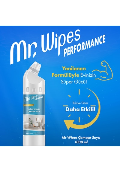Mr. Wipes Performans Yoğun Kıvamlı Çamaşır Suyu 1000 Ml Diğer