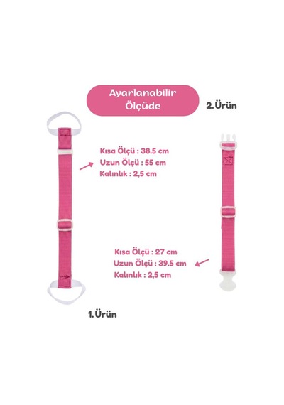 Temel Valiz Üstü Çanta Sabitleme Kemeri Ve Çanta Asma Askısı Seti Koyu Pembe Renk
