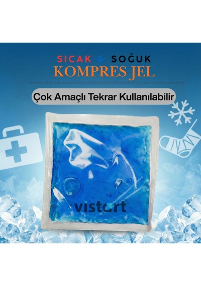 Vistart Soğuk Kompres Buz Jeli Cold Packsporcu Buz Torbası Şişlik Giderici 13x13cm 20 Adet