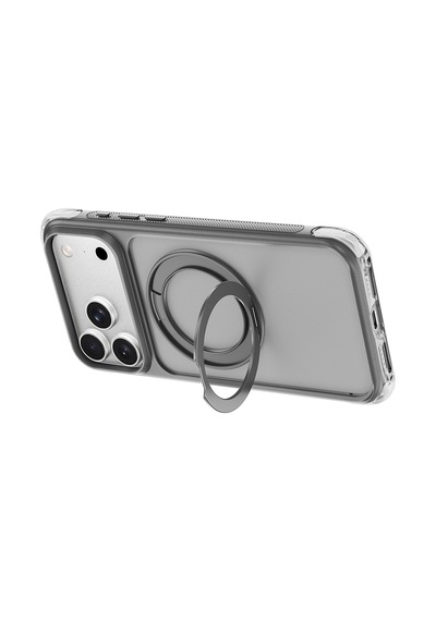 Apple iPhone Uyumlu 18 Pro Max Kılıf Wiwu Ag-203 Aeroguard Ultra Serisi M-safeli Airbag Standlı Kapak Gri