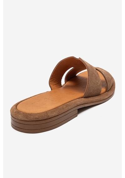 Luvishoes Brıo Taba Süet Hakiki Deri Kadın Terlik