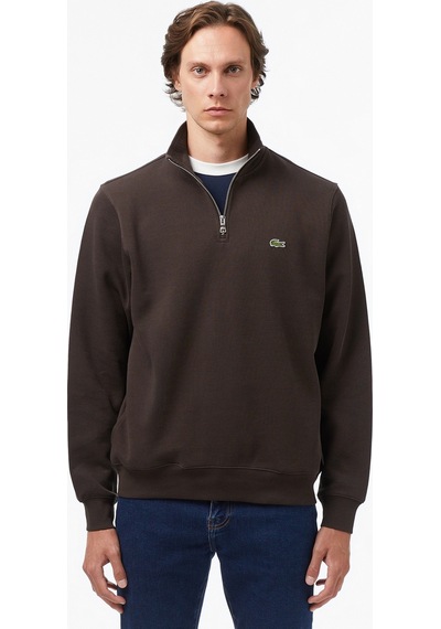 Lacoste Men's Classic Fit Neck Zip Sweatshirt Yarım Fermuarlı Yüksek Yaka Pamuklu Sweatshirt Kahverengi Lacoste Men's Classic Fit Neck Zip Sweatshirt Yarım Fermuarlı Yüksek Yaka Pamuklu Sweatshirt Kahverengi