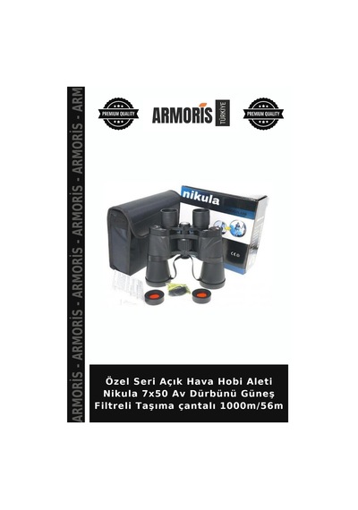 Özel Seri Açık Hava Hobi Aleti 7x50 Av Dürbünü Güneş Filtreli Taşıma Çantalı 1000m/56m Çok Renkli