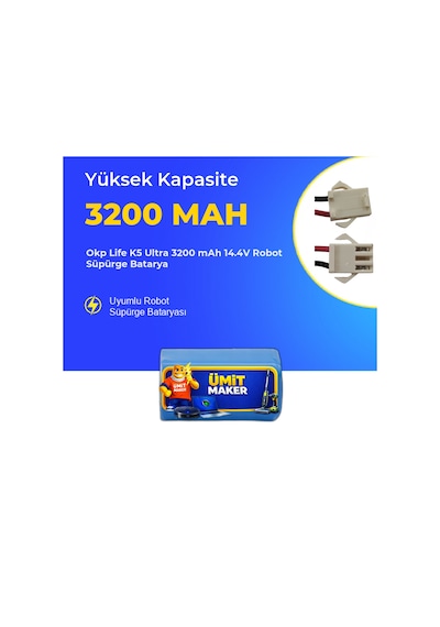 Okp Life K5 Ultra 3200 Mah 14.4v Robot Süpürge Batarya