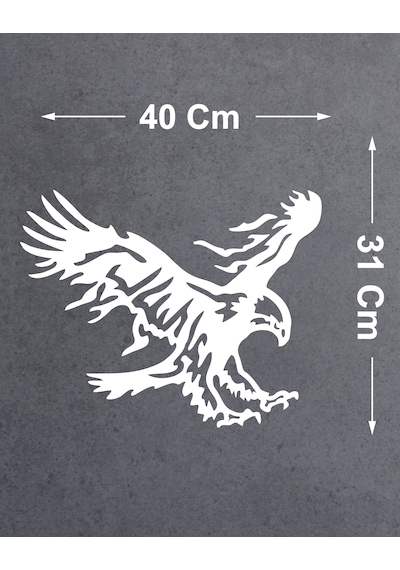 Sticker Dizayn Kartal Sticker - Eagle Beşiktaş Kanatlı Uçan Kartal Sticker - Araba Oto Motosiklet Karavan Cam Sticker - 00326 40x31 Cm