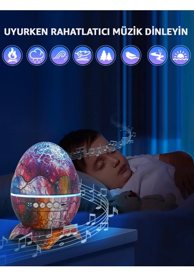 Dinazor Yumurtası Gece Lambası Projektör Uzaktan Kumandalı Nebula