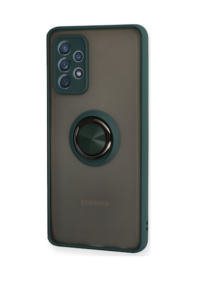 Samsung Galaxy Uyumlu , A72 Kılıf Montreal Yüzüklü Silikon Kapak - Yeşil