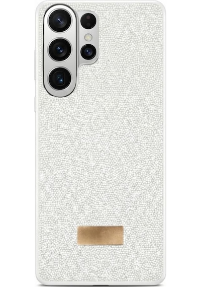 Samsung Uyumlu S26 Plus Darbeye Karşı Dayanıklı Işıltı Taş Detaylı Melt Silikon Kılıf Beyaz