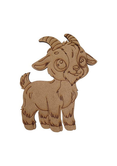 Boyanabilir Ahşap Keçi Figürü 15x12 Cm 10 Adet
