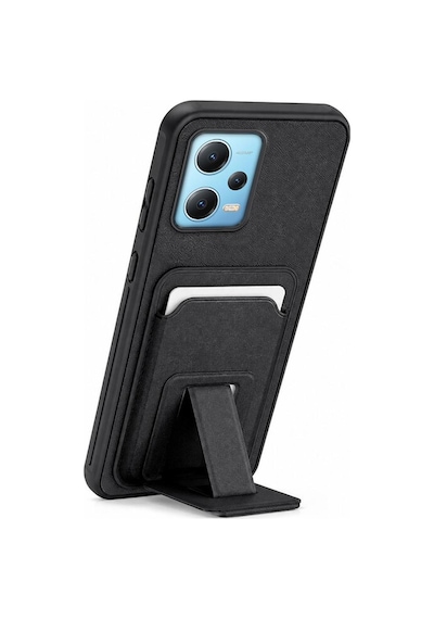 Xiaomi Redmi Note 12 Pro 5g  Kılıf Flexstand Kartlıklı Silikon Kılıf Siyah
