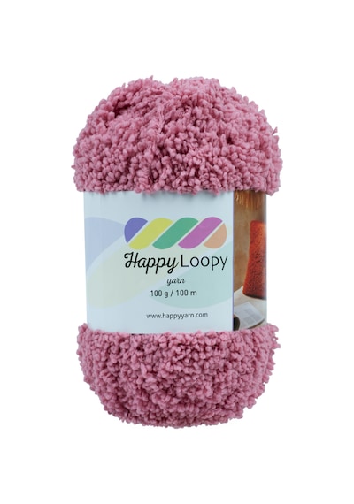 Happy Loopy Yarn - 100g / 100m %100 Polyester Buklet Örgü İpi - Pembe