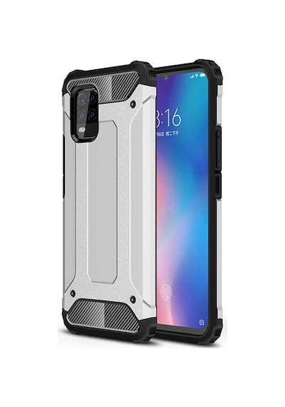 Kilifone - Xiaomi Uyumlu Mi 10 Lite - Kılıf Çift Katman Zırh Tank Crash Military Kapak - Gri