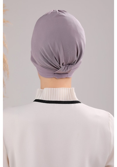 Melodi Scarf Kadın Üç Bantlı Çapraz Hazır Türban Havuz Deniz Dış Bone Açık Gri Açık Gri