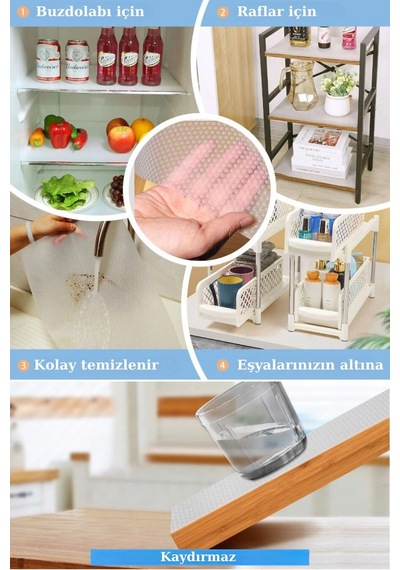 45cmx3metre Kalın Çekmece Ve Dolap İçi Raf Örtüsü Kaydırmaz Eva Raf Organizer Çok Renkli