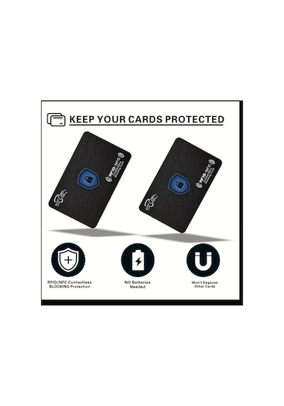 Organıcyou Shenzhen Rfıd/nfc Engelleyici Kart, Ultra İnce Şık Tasarım, Alüminyum Malzeme, Hırsızlığa Karşı Siyah