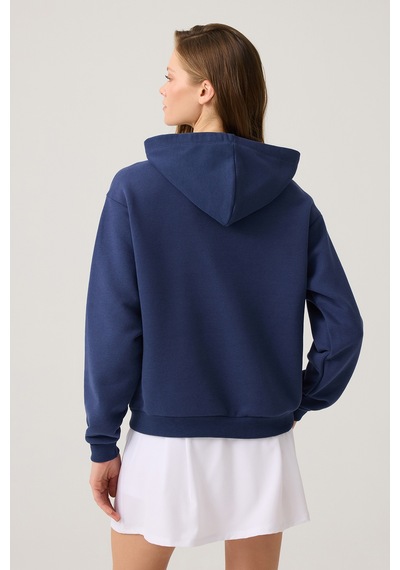 Los Ojos Lacivert Geniş Kalıp Kapüşonlu Sweatshirt Hooded Sweat Lacivert Lacivert