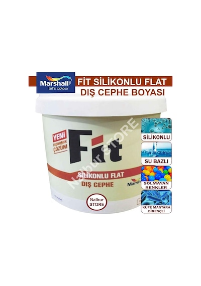 Tr Fit Silikonlu Flat Dış Cephe Boyası 2.5lt 3.5kg Beyaz-kir Tutmaz-solmayan Renkler-kokusuz,beyaz 0.2 L