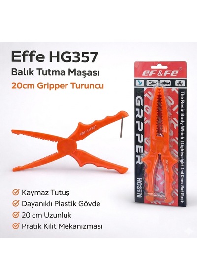 Effe Hg357 Balık Tutma Maşası 20cm Gripper Turuncu