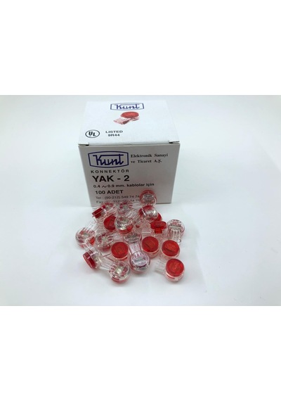 Yak 2 Kunt Konnektör (100 Lük Kutu) ( Ürün Adınıza Faturalı )