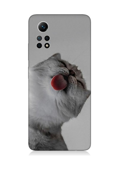 Xiaomi Redmi Note 12 Pro 4g Uyumlu Dilini Çıkaran Kedi Desenli Silikon Kılıf