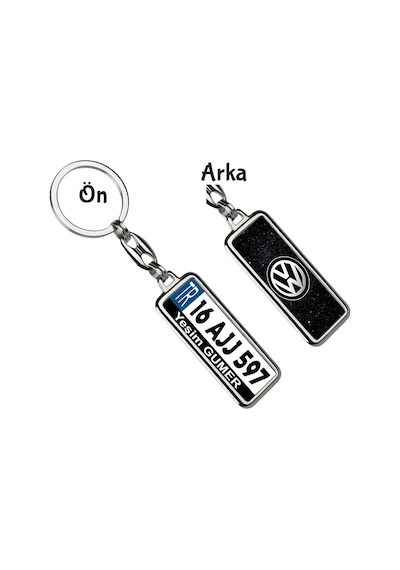 Kişiye Özel Plaka Metal Anahtarlık Wolksvagen Space Logo Gümüş