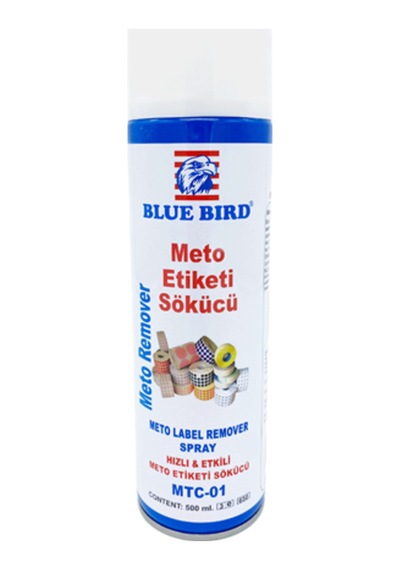 Blue Bird Meto Etiketi Sökücü Sprey 500 Ml Blue-021 Etiket Yapışkan Sökücü Sprey Etiket Çıkarıcı