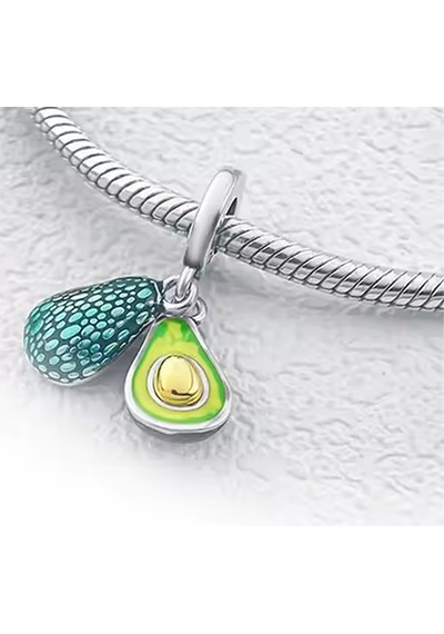 Fubena Avokado Çift Sallantılı Charm Gümüş