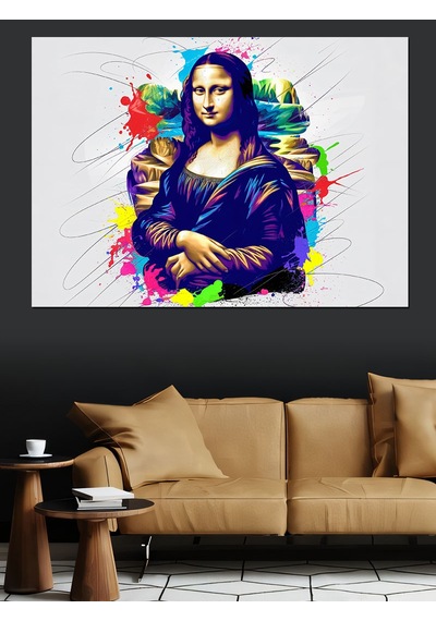 Graffiti Tarzı Mona Lisa Dekoratif Kanvas - Mdf Ahşap Tablo