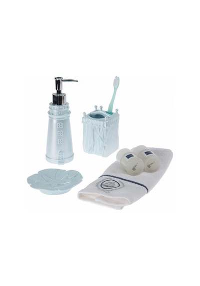 DENİZ FENERİ MAVİ MODEL 3 LÜ BANYO SETİ Mavi