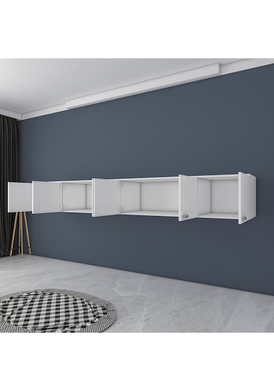 Rani Ba132 Gardırop Üst Modülü 6 Kapaklı Çok Amaçlı Dolap Beyaz