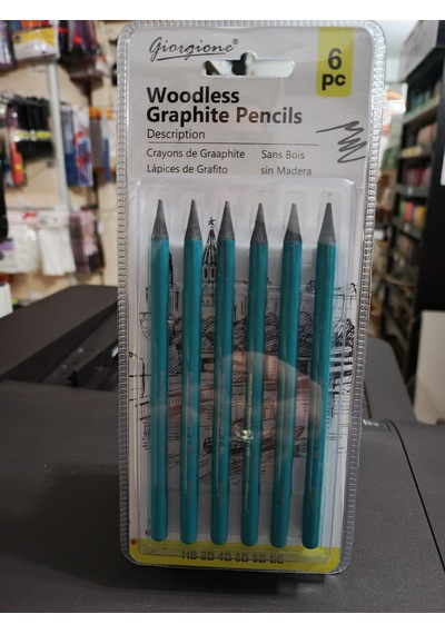 Giorgione Graphite Kalem 6lı Set Dereceli Füzenler,ağaçsız Gövde İdeal Çizim Ve Gölgelendirme İçin