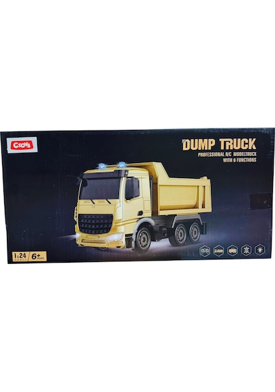 Uzaktan Kumandalı Şarjlı Damperli Kamyon 23 Cm 1:24 Ölçek 6 Fonksiyonlu Uzaktan Kumandalı İnşaat Aracı