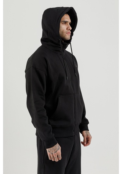 Airlife Bolder Fz.7 Tam Boy Fermuarlı Kanguru Cepli Erkek Kapüşonlu Sweatshirt Siyah