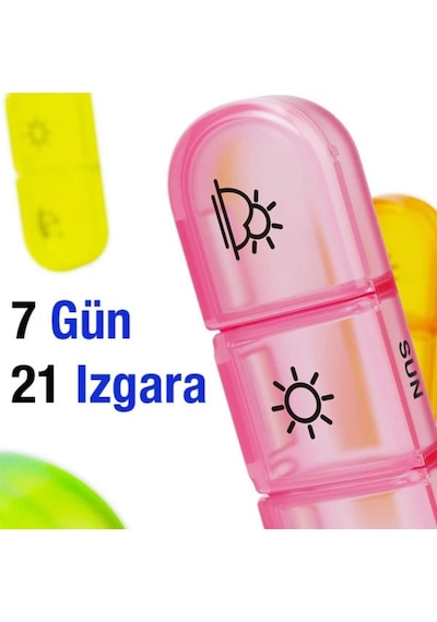 Polham 7 Günlük 21 Gözlü Haftalık İlaç, Hap Saklama Kutusu, Kitlenir Kapaklı, Bpa İçermez Saklama Kutusu Siyah
